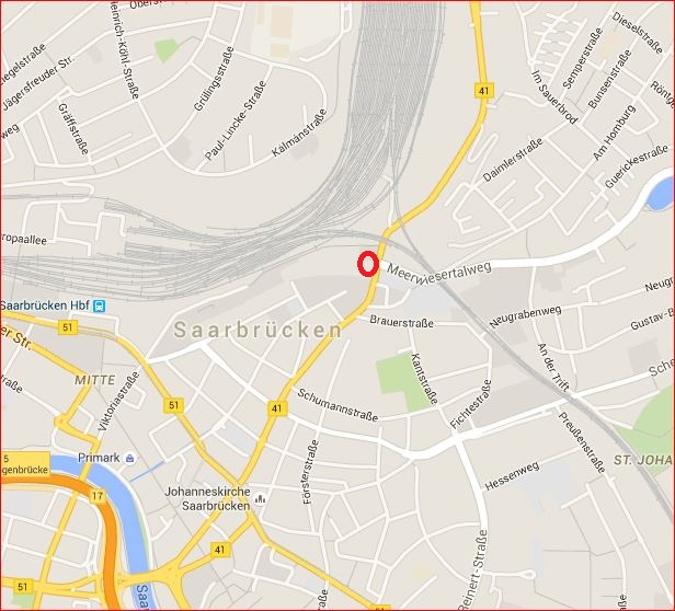 ZOB, Dudweilerstraße 98 in 66111 Saarbrücken, ehemals Hela-Parkplatz, Quelle: Google maps 2015